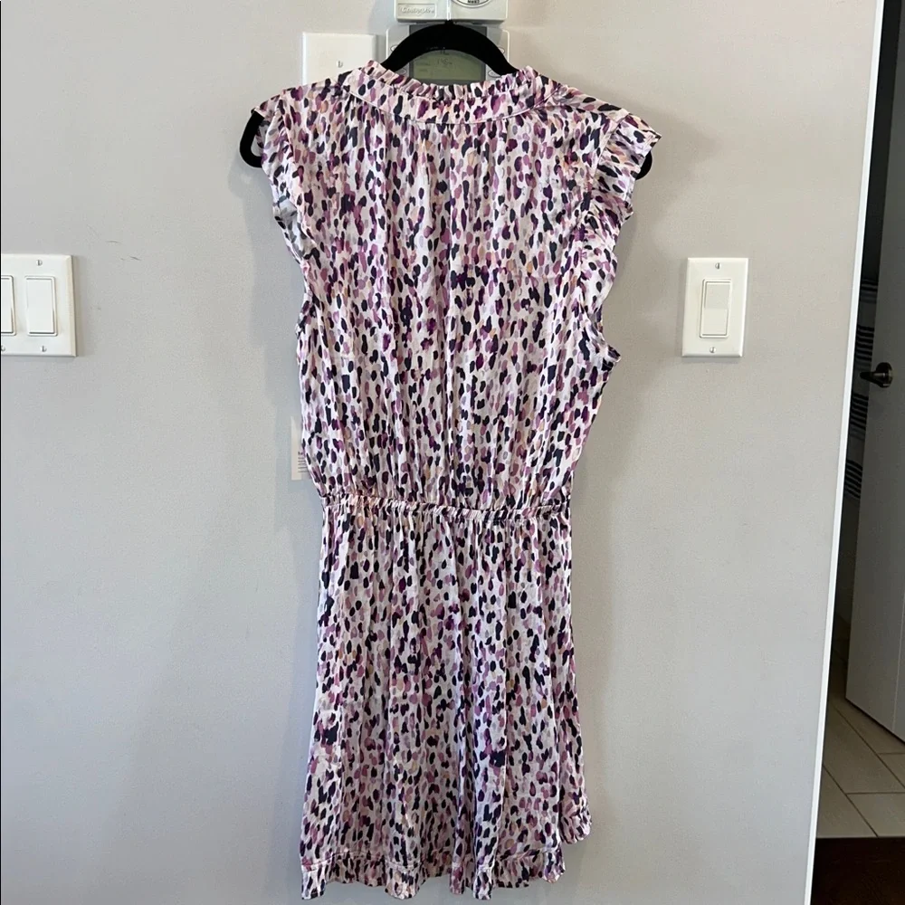BELLA DAHL Ruffle Cap Sleeve Split Neck Minidress - Confetti NWT - Picture 2 of 7